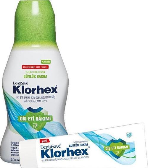 Klorhex Günlük Bakım Ağız Çalkalama Suyu 300 ml ve Diş Macunu 75 ml