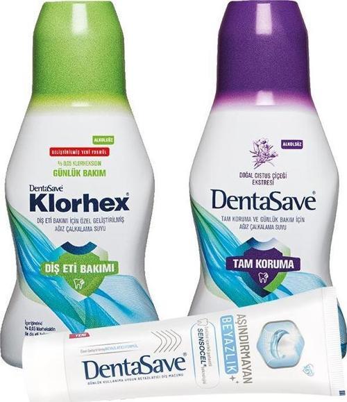 Klorhex Günlük Bakım, Cistus Ağız Çalkalama Suyu 300 ml ve Diş Macunu Aşındırmayan Beyazlık 75 ml