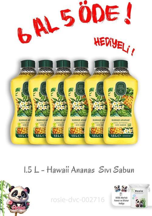 1.5 L Hawaii Ananas Sıvı Sabun 6 Al 5 Öde ve Rosie Hediye