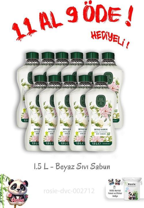 11 Al 9 Öde Doğal Zeytinyağlı Sıvı Beyaz Sabun 1.5 L ve Rosie Hediye