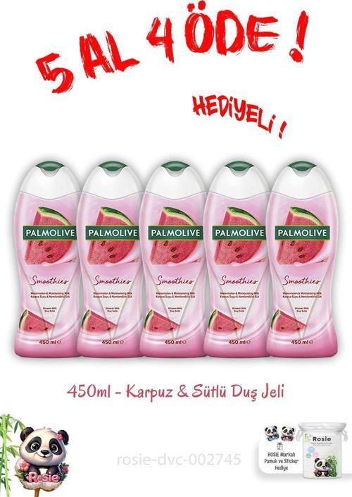 450 Ml Duş Jeli Smoothies Karpuz Ve Sütlü 5 Al 4 Öde 