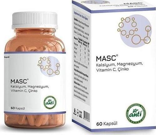 Masc Kalsiyum, Magnezyum, Vitamin C, Çinko 60 Kapsül