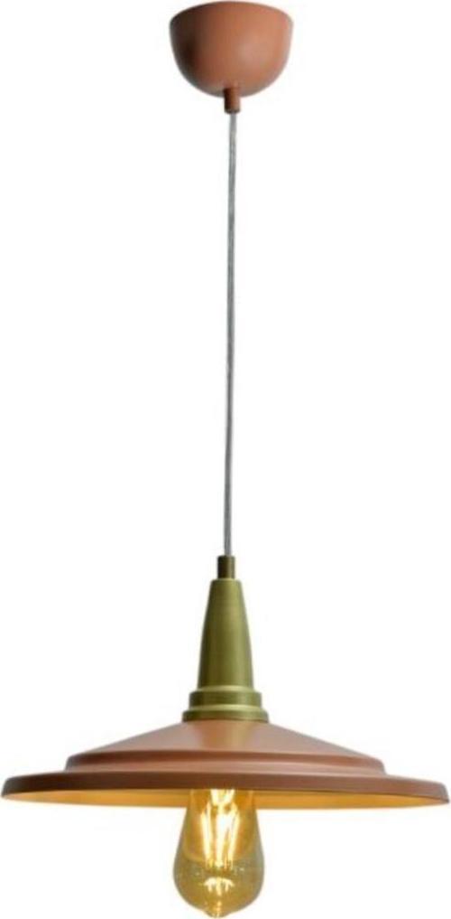 Retro Metal Dekoratif Rustik Bakır Ve Eskitme Tekli Metal Sarkıt Avize Çap:31 cm