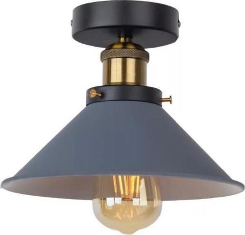 Retro Metal Dekoratif Rustik Gri Tavan Plofyoner Avize Çap 30 cm