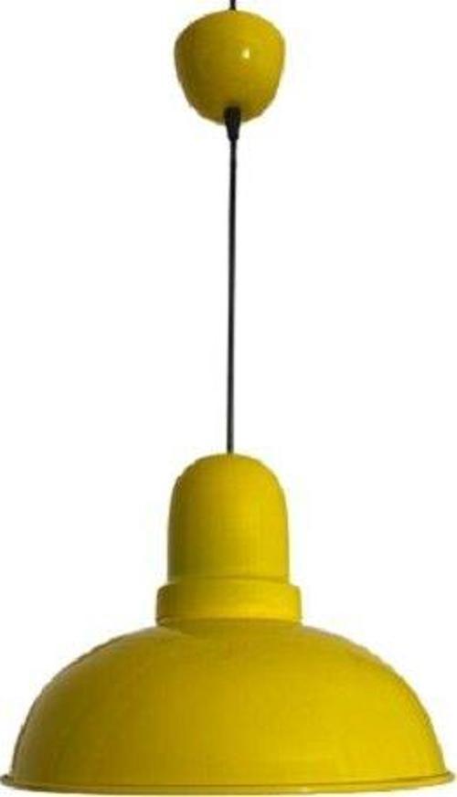 Retro Dekoratif Tekli Sarı Rustik Metal Sarkıt Avize 33 Cm