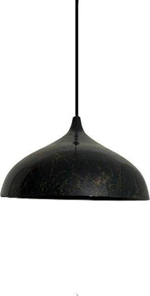 Retro Siyah Eskitme Desenli Dekoratif Tekli Rustik Metal Sarkıt Avize 43 Cm