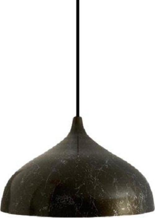 Retro Kahve Mermer Desenli Dekoratif Tekli Rustik Metal Sarkıt Avize 43 Cm