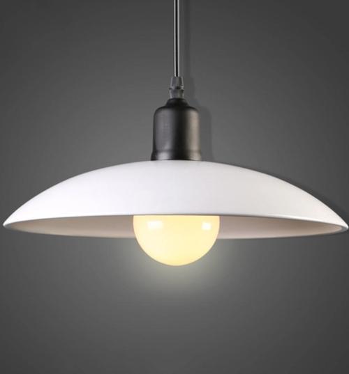 Metal Siyah Beyaz Retro Dekoratif Kafe Mutfak Sarkıt Avize Çap 30 cm