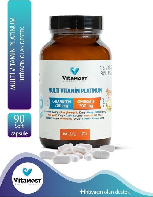 Multi Vitamin Platinum 90 Soft Jel Kapsül 1400 Mg