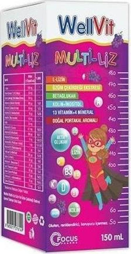 Multi-Liz Lizin, Üzüm Çekirdeği İçeren Sıvı 150 Ml