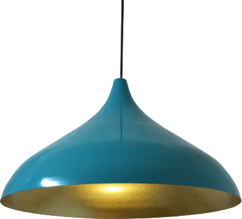 Rys Retro Metal Turkuaz Mavi Dekoratif Rustik Metal Sarkıt Avize Çap:43 cm