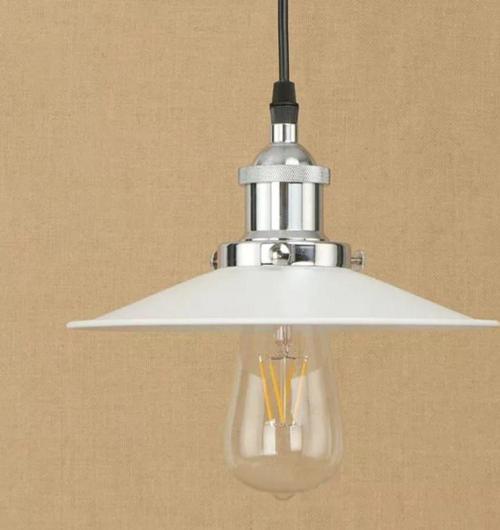 Retro Metal Beyaz Dekoratif Rustik Kafe Mutfak Sarkıt Avize çap 23 cm