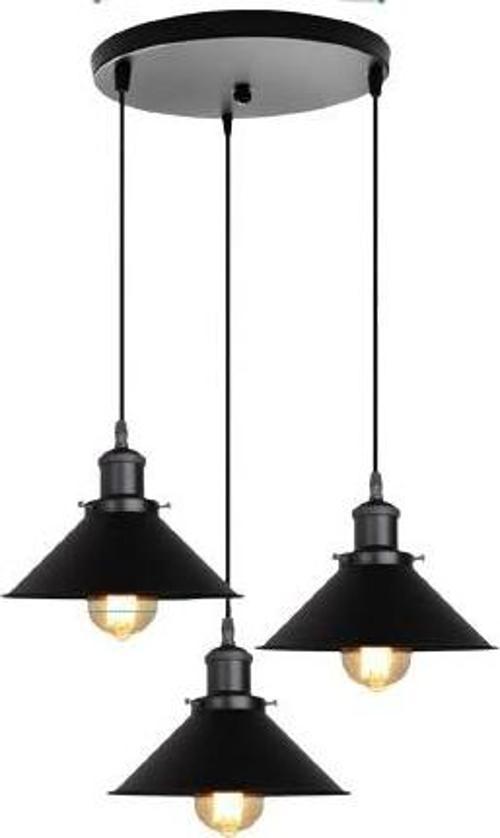 RYS Tasarım Retro Metal Siyah Üçlü Sarkıt Avize Çap:30CM