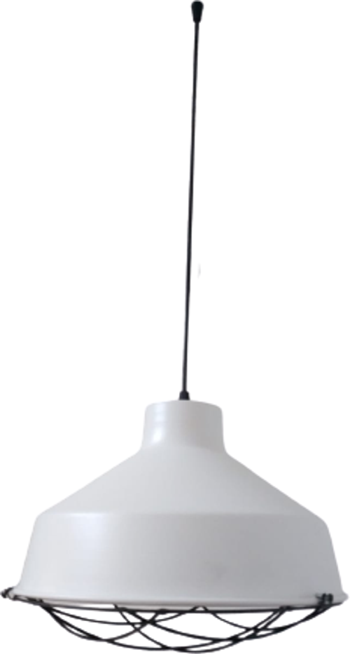 Rys Retro Metal Beyaz içi Beyaz Kafesli Dekoratif Tekli Sarkıt Avize Çap:30 cm