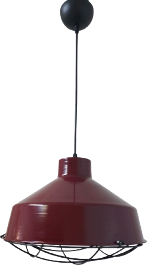 Rys Retro Metal Bordo Dekoratif Kafesli Tekli Sarkıt Kafe Mutfak Aydınlatma Çap:30 cm