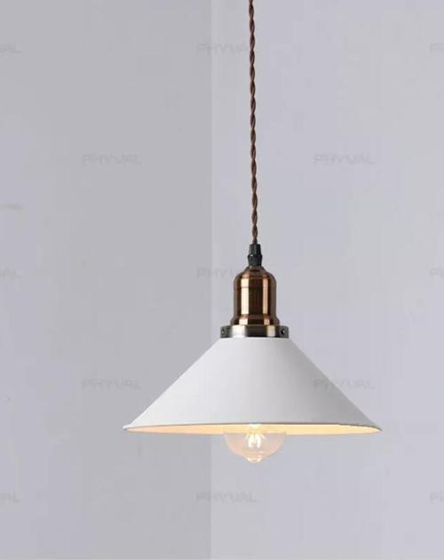 Rys Retro Metal Dekoratif Beyaz Bakır Duylu Tekli Sarkıt Kafe Mutfak Aydınlatma Çap 30 m