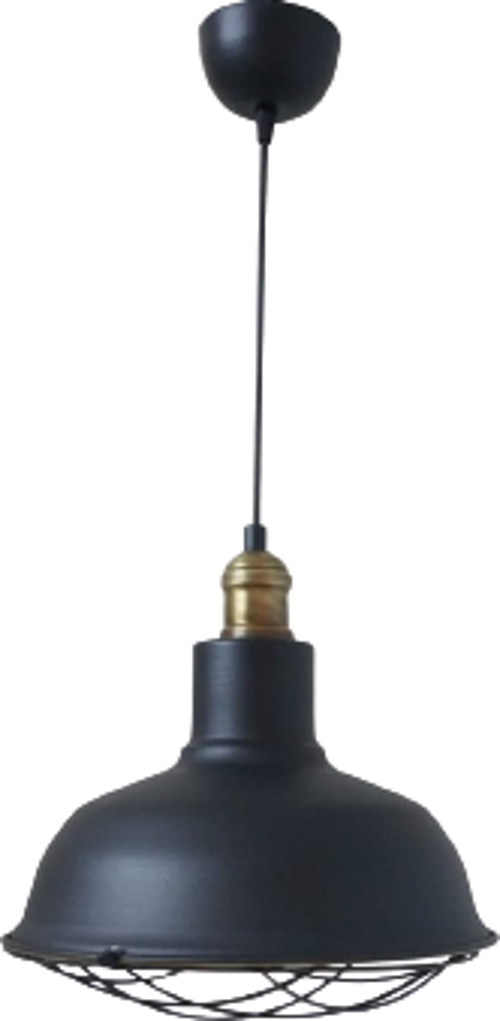Rys Retro Metal Siyah Dekoratif Eskitme Duylu Kafesli Siyah İçi Siyah Kafe Mutfak Avize Çap:30 cm