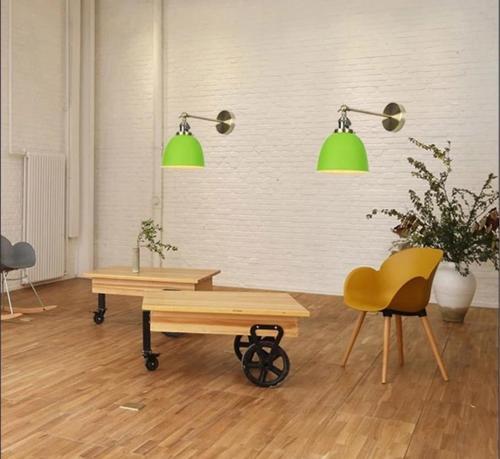 Rys Retro Metal Yeşil içi Beyaz Dekotarif Duvar Aplik