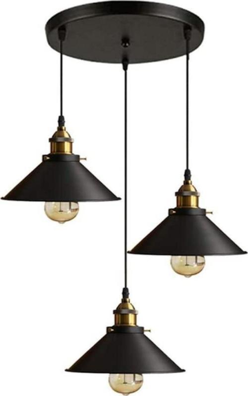 Rys Retro Metal Dekoratif 3 lü Dekoratif Rustik Sarkıt  Avize Çap:30 cm