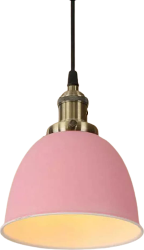 Rys Retro Metal Dekoratif Pembe Tekli Kafe Mutfak Aydınlatma Avize