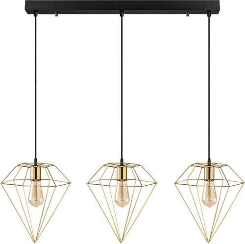 Modern Gold 3 Lü Masa Üstü Sıralı Rustik Retro Metal Prizma Dekoratif Sarkıt Avize