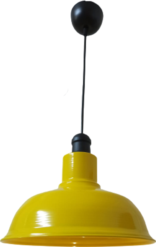 Rys Retro Metal Sarı Siyah Duylu Tekli Dekoratif Kafe Mutfak Aydınlatma Avize Çap:30 cm