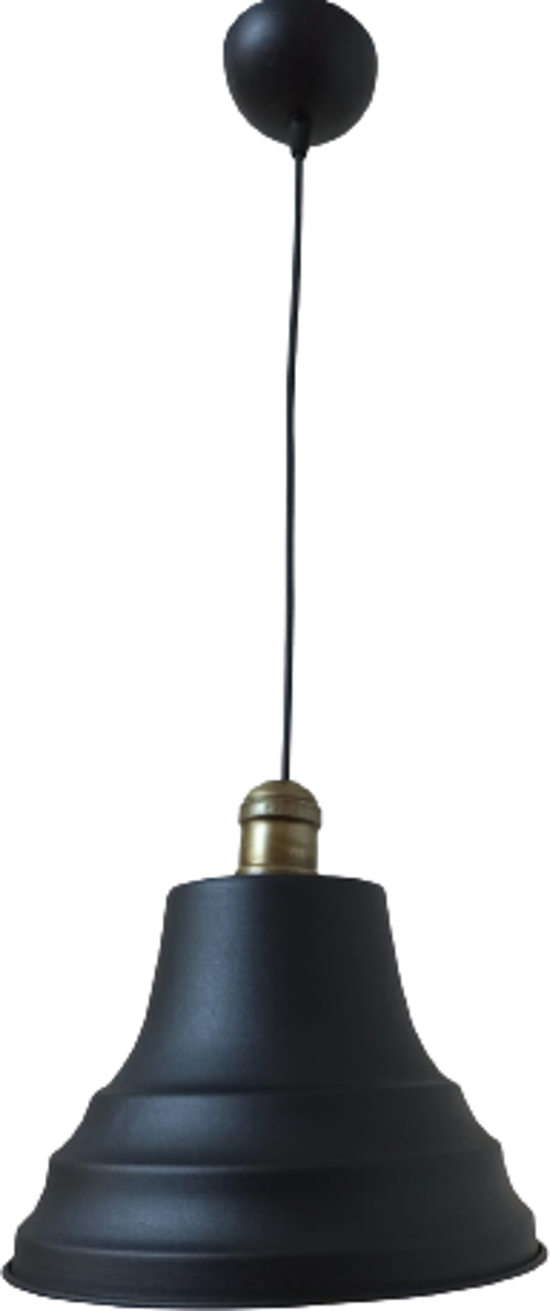 Rys Retro Metal Eskitme Duylu Siyah içi Siyah Tekli Sarkıt Avize Çap.27 cm