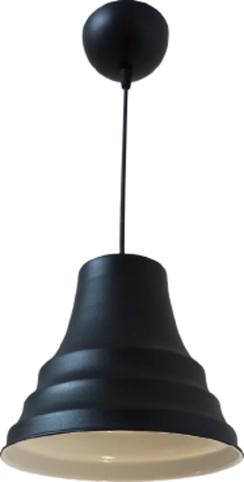 Rys Retro Metal Dekoratif Siyah İçi Beyaz Cafe Mutfak Tekli Sarkıt Aydınlatma Çap:23 Cm