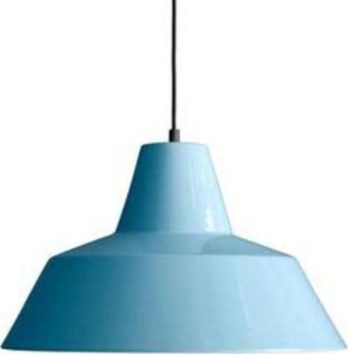 Retro Metal Sarkıt Avize Rustik Tekli Sarkıt Mavi İçi Beyaz Cafe Mutfak Aydınlatma 22 cm