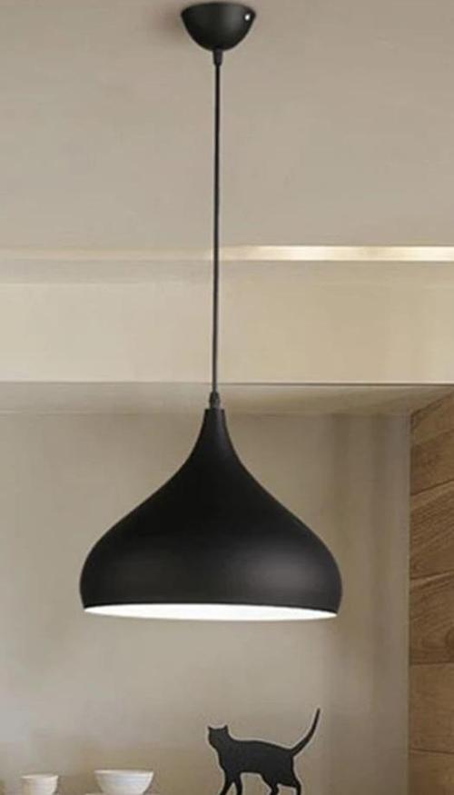 Rys Retro Metal Dekoratif Rustik Kafe Mutfak Aydınlatma  Siyah Tekli Sarkıt Avize Çap:43 cm