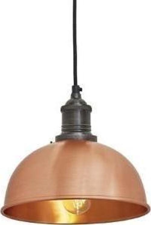 Retro Metal Bakır Rustik Tekli Dekoratif Sarkıt Avize çap:30 cm