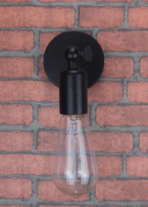 Retro Siyah Metal Rustik Mafsalı Hareketli Duvar Aplik