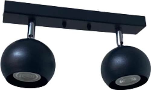 Metal Modern 2 li Spor Siyah Mafsallı Led Spot Avize Günışığı Ampullü