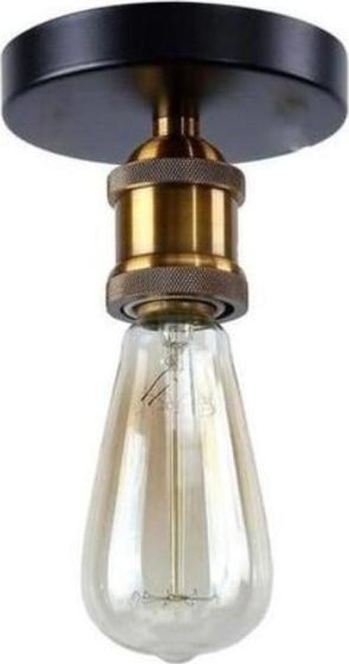 Rys Retro Dekoratif Siyah Eskitme  Metal Duvar Aplik Tavan Avize