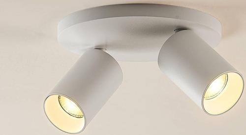 Metal Modern Spor 2 Lİ Beyaz Mafsallı Led Spot Avize Beyaz Ampullü
