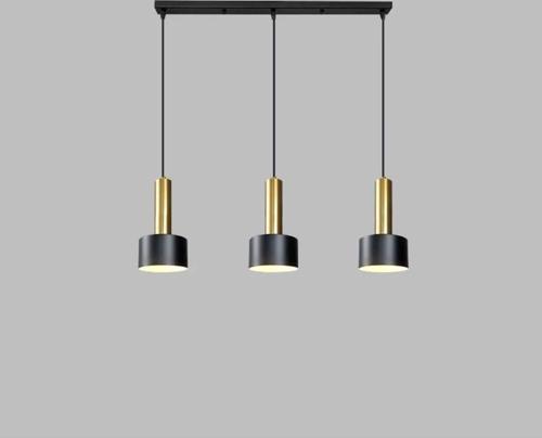 Retro Metal 3 Lü Masa Üstü Siyah Gold Dekoratif Rustik Sarkıt Avize Genişlik:60 cm
