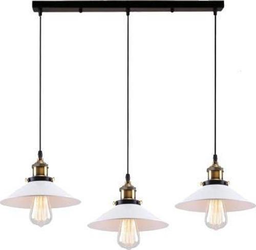 Retro Metal Beyaz Üçlü Sarkıt Avize genişlik:60cm