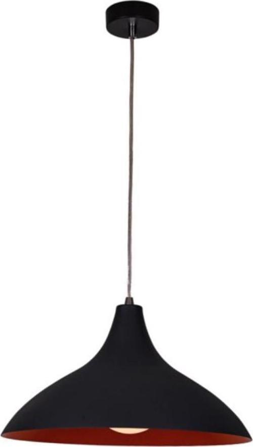 Retro Rustik Siyah Içi Sarı Metal Sarkıt Avize Dekoratif