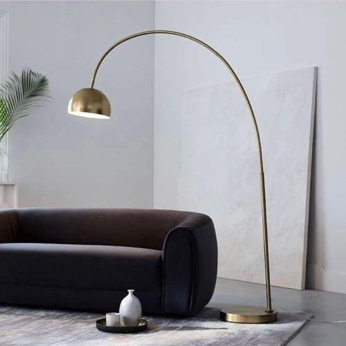 Retro Metal Dekoratif Eskitme Kaplama Rustik Mafsallı C Kol Köşe Lambası Lambader Başlık Çap:40 cm