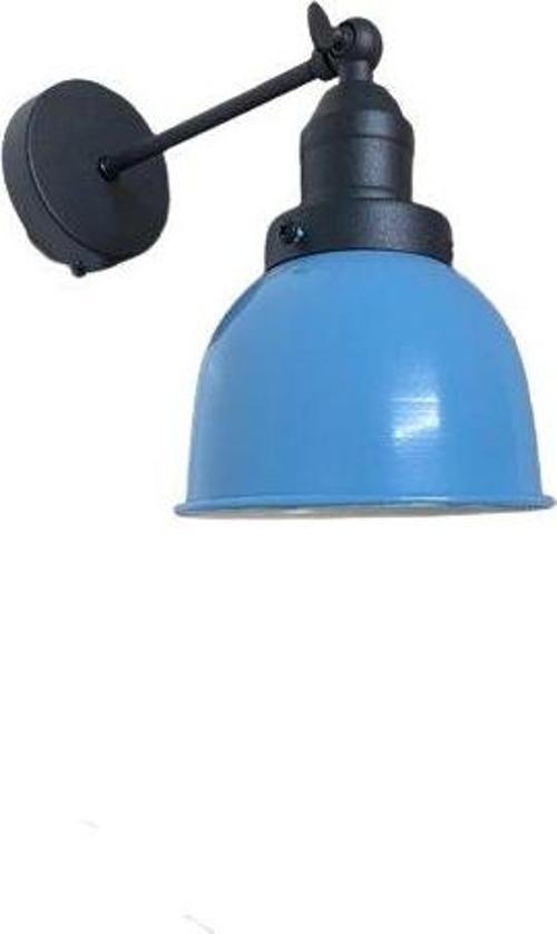 Retro Metal Dekoratif Rustik Akrobatik Mavi Mafsallı Duvar Aplik