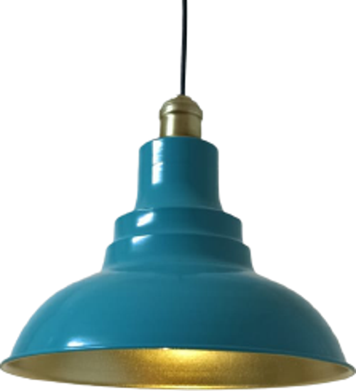 Retro Metal Turkuaz Mavi  Eskitme Duylu Dekoratif Rustik Metal Sarkıt Avize Çap:30 cm