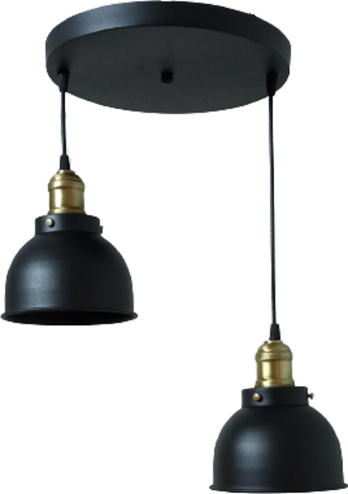 Retro Metal 2 li Eskitme Duylu Dekoratif Rustik Sarkıt Avize Çap :30 cm