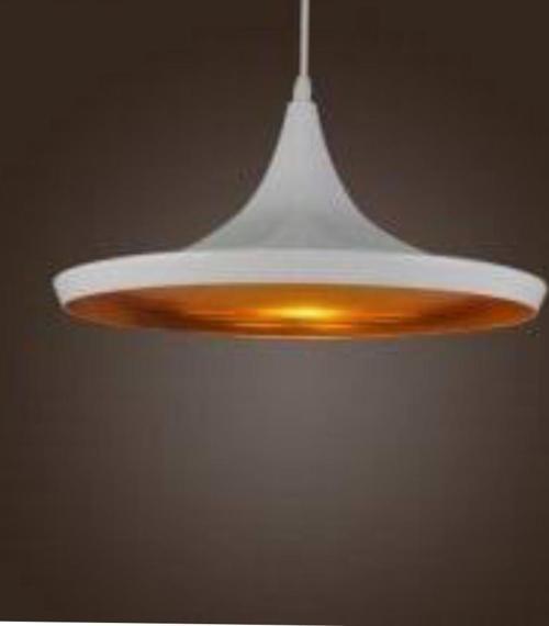 Retro Metal Sarkıt Avize Rustik Tekli Beyaz İçi Sarı 36 CM 
