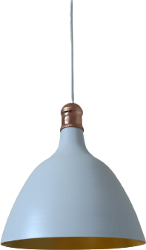 Retro Metal Dekoratif Beyaz İçi Gold Bakır Duylu Tekli Sarkıt Avize çap:28 cm