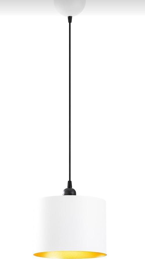 Retro Metal Dekoratif Beyaz İçi Gold Kafe Mutfak Tekli Sarkıt Avize Çap:20 cm