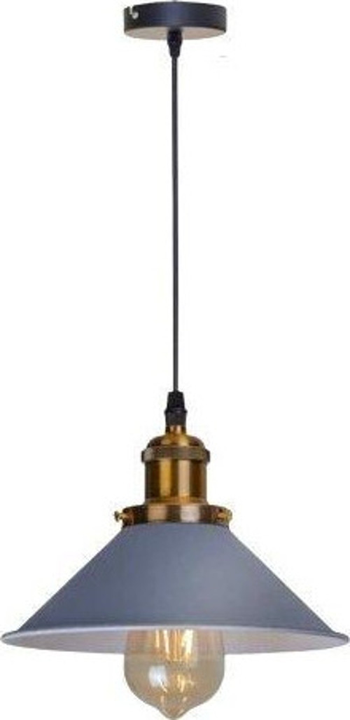 Retro Dekoratif Tekli Gri Rustik Metal Sarkıt Avize 22 Cm