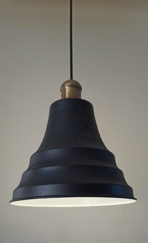 Retro Metal Siyah Eskitme  Duylu Dekoratif Rustik Tekli Sarkıt Avize Çap:27 cm