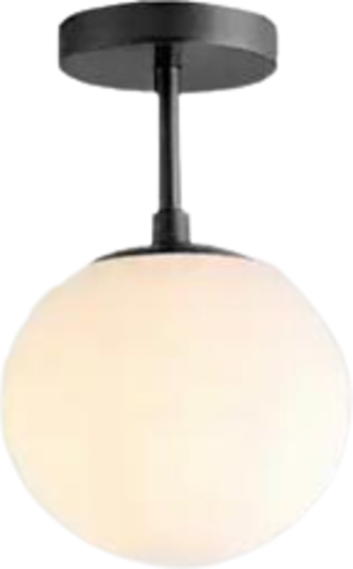 Metal Modern Siyah Opal Camlı Tavan Plofyoner Tekli  Avize