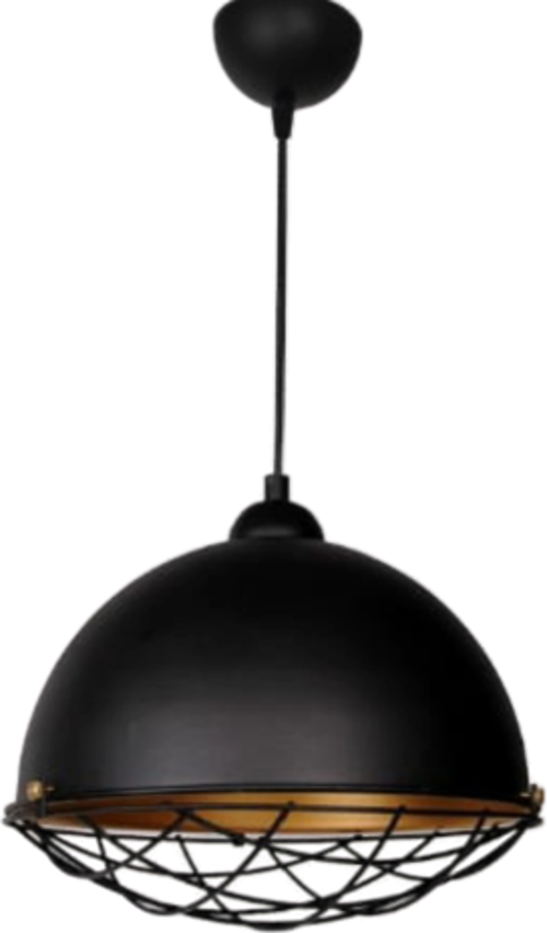 Retro Metal Kafesli Siyah Dekoratif Sarkıt Avi Çap:30 cm