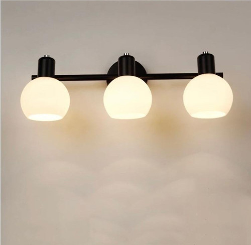 Rustik Dekoratif Metal Modern Siyah Tavan Duvar Opal Camlı 3 lü Avize